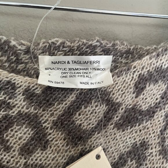 NWT Mohair Wool Poncho OS Nardi‎ & Tagliaferri Gray Made in Italy - Picture 3 of 4